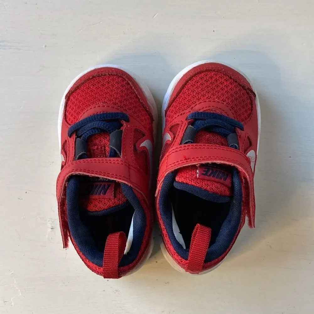 Nike Free Run 3 Slip On Red & Blue Sneakers Size 5C